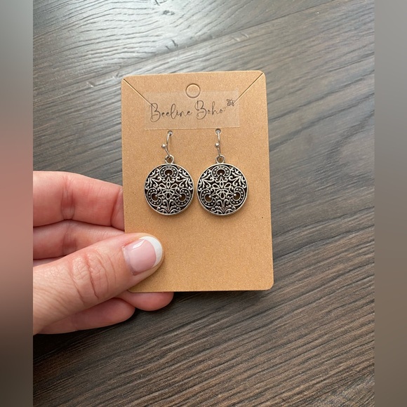 Enchanted Filigree Boho drop Earrings - Picture 2 of 3